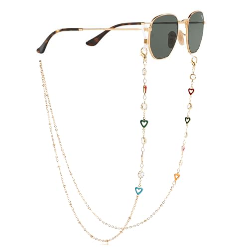 Brillenketten Gläser Sonnenbrille Lanyard Halter Brillenkette für Damen Sonnenbrillen Lesebrillen Brillen Cord Brillenkette Brillen für Sonnenbrillen Und skibrillen Zubehör für Frauen (Goldenes Herz) Brillenketten Gläser Sonnenbrille Lanyard Halter Brillenkette für Damen Sonnenbrillen Lesebrillen Brillen Cord Brillenkette Brillen für Sonnenbrillen Und skibrillen Zubehör für Frauen (Goldenes Herz) von YJFY