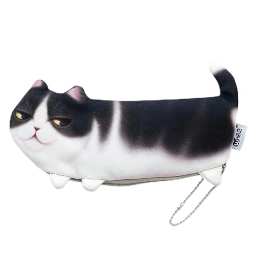 YJHLY Federmäppchen mit Cartoon-Motiv, 3D-Katzen-Federmäppchen, weiches Tuch, Schule, Schreibwaren, Stiftetasche, Geschenk für Mädchen, Jungen, Studenten, C, A von YJHLY