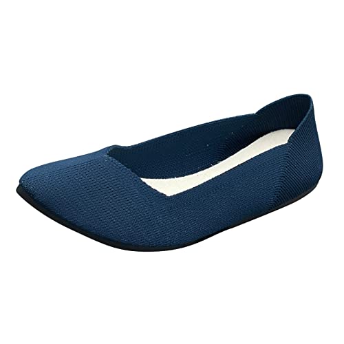 Ballerinas Damen Bequem Wanderschuhe für Frauen Arch Support Slip on atmungsaktiv bequem Weiße Schuhe Damen 3637 von YJING