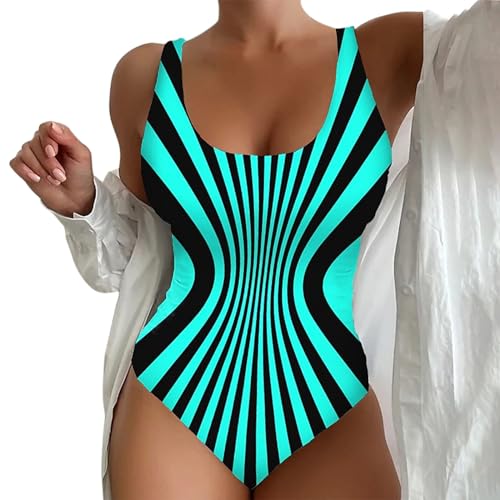 YJING Badeanzug Damen Push Up Badeanzug Damen Tankini Badeanzug Mit Beinen Damen Zweiteiliger Badeanzug Damen High Waist Badeanzug Damen Z02 Grün 6XL von YJING