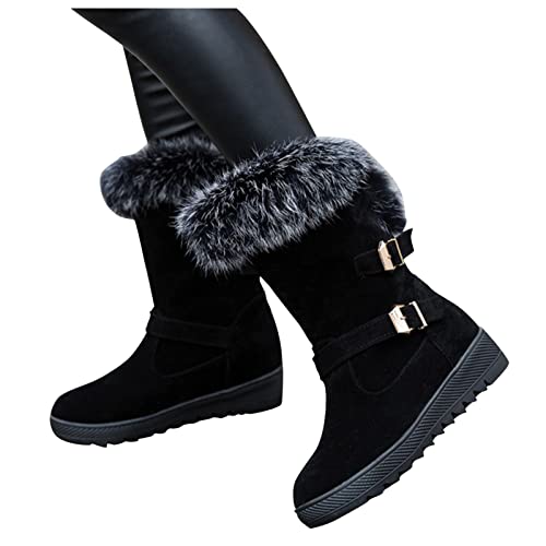 YJING Mit Absatz Klassische Stiefeletten Damen Wildleder optik Lack Stiefeletten Schwarz Damen Leichte Stiefeletten Damen Stiefeletten Rose 225 von YJING