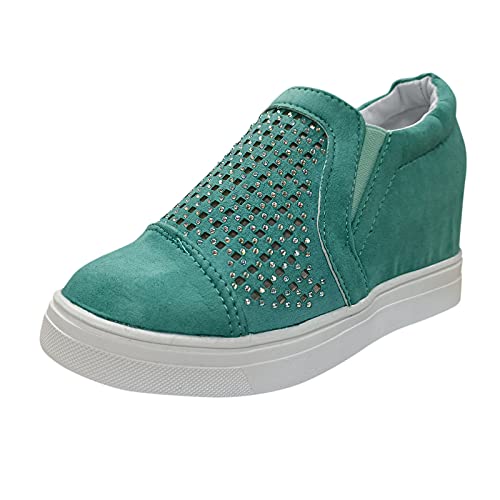 YJING Sneaker Damen Weiss Schuhe Damen Sneaker WeißE Sneaker Schuhe Damen Sneaker Weiß Damen Plateau Sneaker #A0627001 Grün 39 von YJING