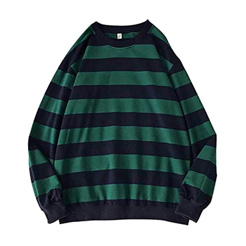 Grunge Sweater Stripes - Aesthetic Clothes Vintage Pulli Teenager MäDchen Langarm Pullover Rundhals Sweatshirt Damen Ohne Kapuze Baumwolle Langarmshirt Winter Herbst Hoodie Y2k Top Hip Hop Streetwear von YJLX