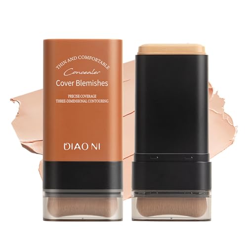 Foundation-Stick, Konturenstift, mit integriertem Foundation-Pinsel, sofortiges Gleichgewicht und gleichmäßigen Teint, natürliche Farbe für mittlere Hauttöne, Stick Foundation Make-up, Longwear Foundation-Stick, Konturenstift, mit integriertem Foundation-Pinsel, sofortiges Gleichgewicht und gleichmäßigen Teint, natürliche Farbe für mittlere Hauttöne, Stick Foundation Make-up, Longwear von YJLYQF