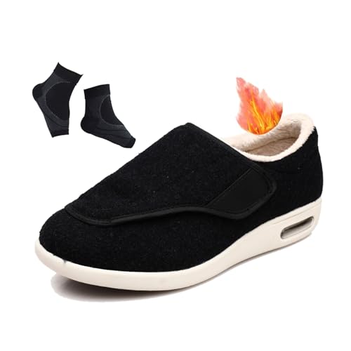Bequeme Diabetikerschuhe Für Herren, Herren-Winterschuhe Mit Thermo-Fleecefutter Und Orthopädischer Verstellung Für Diabetiker, Gehschuhe Gegen Fußödeme, Ältere Menschen, Geschwollene(B black,47 EU) Bequeme Diabetikerschuhe Für Herren, Herren-Winterschuhe Mit Thermo-Fleecefutter Und Orthopädischer Verstellung Für Diabetiker, Gehschuhe Gegen Fußödeme, Ältere Menschen, Geschwollene(B black,47 EU) von YJMZDZQ