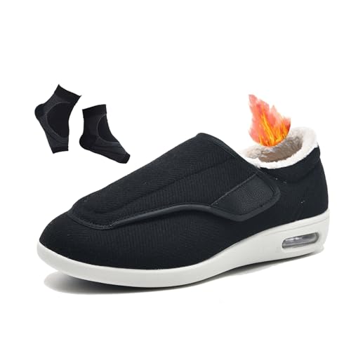 Bequeme Diabetikerschuhe Für Herren, Herren-Winterschuhe Mit Thermo-Fleecefutter Und Orthopädischer Verstellung Für Diabetiker, Gehschuhe Gegen Fußödeme, Ältere Menschen, Geschwollene(C black,38 EU) Bequeme Diabetikerschuhe Für Herren, Herren-Winterschuhe Mit Thermo-Fleecefutter Und Orthopädischer Verstellung Für Diabetiker, Gehschuhe Gegen Fußödeme, Ältere Menschen, Geschwollene(C black,38 EU) von YJMZDZQ