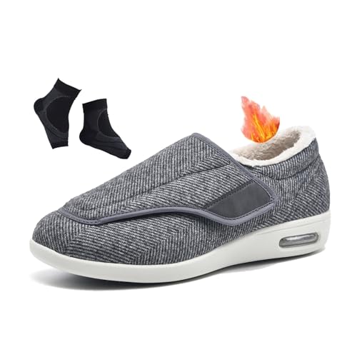 Bequeme Diabetikerschuhe Für Herren, Herren-Winterschuhe Mit Thermo-Fleecefutter Und Orthopädischer Verstellung Für Diabetiker, Gehschuhe Gegen Fußödeme, Ältere Menschen, Geschwollene(Light Gray,47 EU Bequeme Diabetikerschuhe Für Herren, Herren-Winterschuhe Mit Thermo-Fleecefutter Und Orthopädischer Verstellung Für Diabetiker, Gehschuhe Gegen Fußödeme, Ältere Menschen, Geschwollene(Light Gray,47 EU von YJMZDZQ