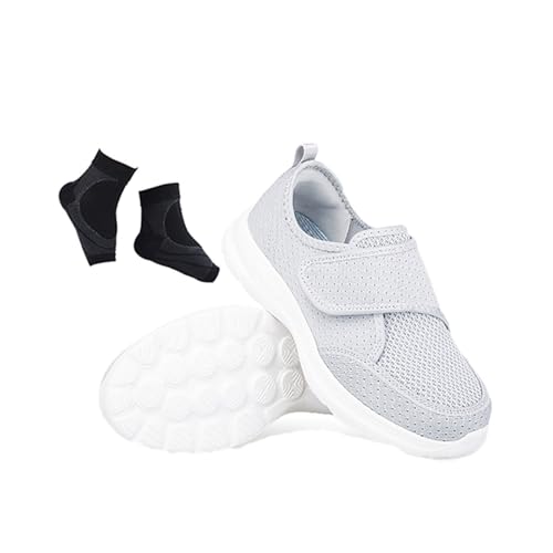 Bequeme Orthopädische Verstellbare Und Atmungsaktive Diabetiker-Sandalen Für Herren, Stylische Leicht An- Und Auszuziehende Sneaker Mit Rutschfester Gummisohle, Für Ältere Menschen(Gris,39 EU) von YJMZDZQ