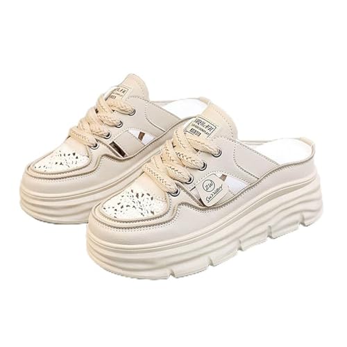 Damen-Plateau-Sandalen Mit Keilabsatz, Lässige Riemchensandalen Mit Geschlossener Zehenpartie Und Atmungsaktivem Keilabsatz, Modische Rutschfeste Und Leichte Outdoor-Schuhe Passend(Khaki,41 EU) von YJMZDZQ