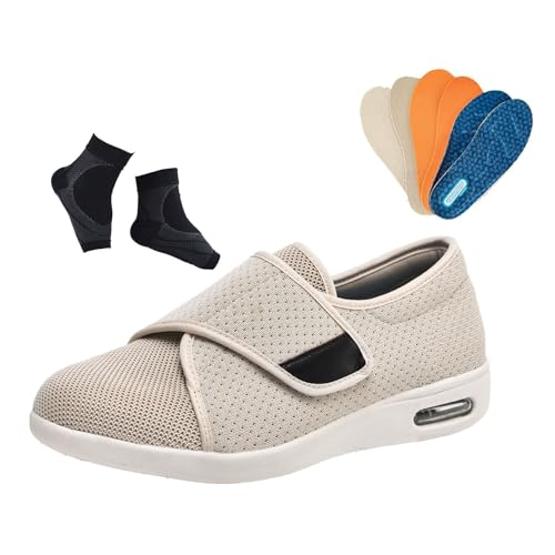 Diabetikerschuhe Für Ältere Menschen, Rutschfeste Verstellbare Diabetikerschuhe Für Den Sommer Bei Geschwollenen Füßen, Sneaker Mit Fußgewölbeunterstützung, Für Ödemen Und Schwellungen(Beige,47 EU) Diabetikerschuhe Für Ältere Menschen, Rutschfeste Verstellbare Diabetikerschuhe Für Den Sommer Bei Geschwollenen Füßen, Sneaker Mit Fußgewölbeunterstützung, Für Ödemen Und Schwellungen(Beige,47 EU) von YJMZDZQ