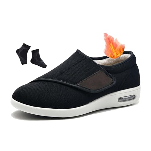Diabetikerschuhe Für Herren, Herren-Diabetesschuhe Weit Warm Mit Thermo-Fleece Gefüttert Verstellbar, Sneaker Mit Breiter Sohle Für Senioren, Geeignet Geschwollene Füße Plantarfasziitis(A black,39 EU) Diabetikerschuhe Für Herren, Herren-Diabetesschuhe Weit Warm Mit Thermo-Fleece Gefüttert Verstellbar, Sneaker Mit Breiter Sohle Für Senioren, Geeignet Geschwollene Füße Plantarfasziitis(A black,39 EU) von YJMZDZQ