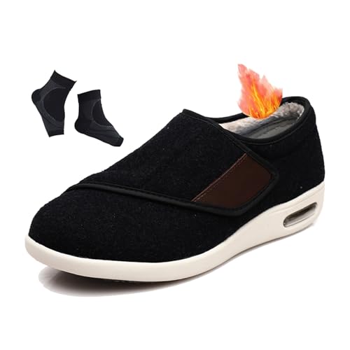 Diabetikerschuhe Für Herren, Herren-Diabetesschuhe Weit Warm Mit Thermo-Fleece Gefüttert Verstellbar, Sneaker Mit Breiter Sohle Für Senioren, Geeignet Geschwollene Füße Plantarfasziitis(B black,43 EU) Diabetikerschuhe Für Herren, Herren-Diabetesschuhe Weit Warm Mit Thermo-Fleece Gefüttert Verstellbar, Sneaker Mit Breiter Sohle Für Senioren, Geeignet Geschwollene Füße Plantarfasziitis(B black,43 EU) von YJMZDZQ