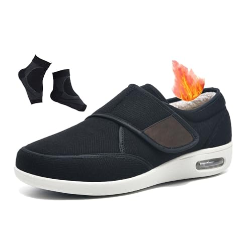 Diabetikerschuhe Für Herren, Herren-Winterschuhe Mit Thermo-Fleecefutter Verstellbar Breite Passform Für Ältere Diabetiker, Orthopädische Sneaker Mit Leichtem Verschluss, Plantarfasziitis(Black,41 EU) Diabetikerschuhe Für Herren, Herren-Winterschuhe Mit Thermo-Fleecefutter Verstellbar Breite Passform Für Ältere Diabetiker, Orthopädische Sneaker Mit Leichtem Verschluss, Plantarfasziitis(Black,41 EU) von YJMZDZQ