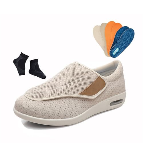 Orthopädische Diabetikerschuhe Für Herren, Sommerschuhe In Übergröße Verstellbar Atmungsaktiv Für Diabetiker, Modische Sneaker Gegen Ödeme Ältere Geschwollene Füße Und Plantarfasziitis(Beige,36 EU) Orthopädische Diabetikerschuhe Für Herren, Sommerschuhe In Übergröße Verstellbar Atmungsaktiv Für Diabetiker, Modische Sneaker Gegen Ödeme Ältere Geschwollene Füße Und Plantarfasziitis(Beige,36 EU) von YJMZDZQ