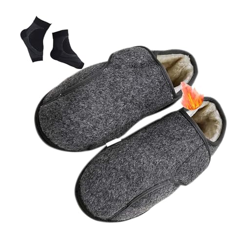 Schuhe Für Geschwollene Füße, Herren-Winterschuhe Aus Thermofleece, Rutschfest Verstellbar Orthopädisch Für Diabetiker, Lässige Rutschfeste Outdoor-Sneaker, Für Menschen, Plantarfasziitis(Gris,43 EU) Schuhe Für Geschwollene Füße, Herren-Winterschuhe Aus Thermofleece, Rutschfest Verstellbar Orthopädisch Für Diabetiker, Lässige Rutschfeste Outdoor-Sneaker, Für Menschen, Plantarfasziitis(Gris,43 EU) von YJMZDZQ