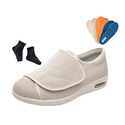 Schuhe Für Geschwollene Füße, Sommerschuhe In Übergröße Verstellbar Atmungsaktiv Mesh Diabetikerschuhe Für Herren, Orthopädische Einlagen Ältere Menschen Mit Plantarfasziitis Für Ältere(Beige,41 EU) Schuhe Für Geschwollene Füße, Sommerschuhe In Übergröße Verstellbar Atmungsaktiv Mesh Diabetikerschuhe Für Herren, Orthopädische Einlagen Ältere Menschen Mit Plantarfasziitis Für Ältere(Beige,41 EU) von YJMZDZQ