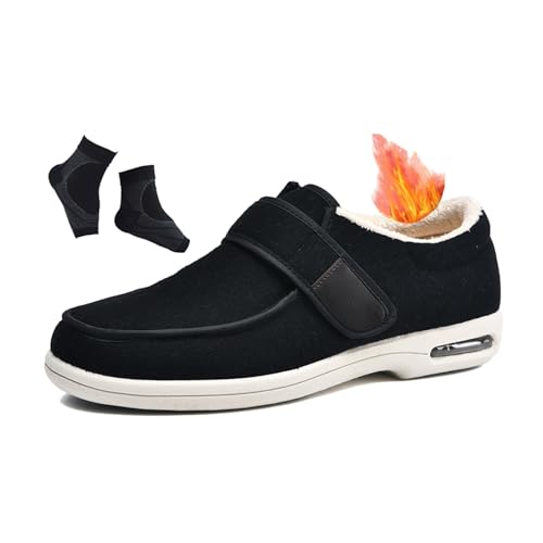 Winterschuhe Für Herren Mit Thermo-Fleecefutter Verstellbar Und Weit Für Ältere Diabetiker, Rutschfeste Gepolsterte Gummisohle Ältere Menschen Diabetiker Patienten Mit Plantarfasziitis(Black,50 EU) Winterschuhe Für Herren Mit Thermo-Fleecefutter Verstellbar Und Weit Für Ältere Diabetiker, Rutschfeste Gepolsterte Gummisohle Ältere Menschen Diabetiker Patienten Mit Plantarfasziitis(Black,50 EU) von YJMZDZQ