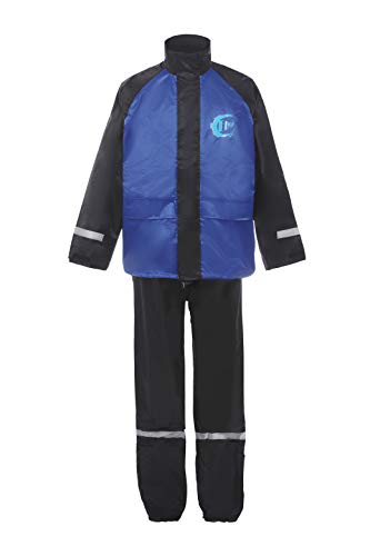 YJS Flycam Regenanzug Schneeanzug Wasserdichte Winddicht Schneeanzug Regenmantel Motorrad Motocross Outdoor-Sportarten Reflektierende Regenjacke Über Anzugjacke und Regenhose Sets (Schwarz/Blau,L) von YJS