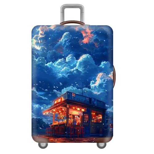 Dicke Waschbar KofferhüLle,KofferschutzhüLle,Landschaft Architektur Motiv 18-32 Zoll Luggage Cover,Reise Koffer SchutzhüLle,GepäCkabdeckung,Kinder,Teens,Suitcase Cover (Farbe 4,XL(29-32inch)) von YJSZY