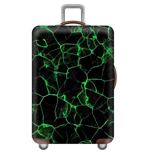 Elastisch KofferhüLle KofferschutzhüLle,Cyberpunk-Stil,Reisekoffer SchutzhüLle Mit ReißVerschluss,Koffer Cover Waschbar GepäCkabdeckung 18-32 Zoll,Kinder,Jungen,MäNner (Grün,L(25-28inch)) von YJSZY