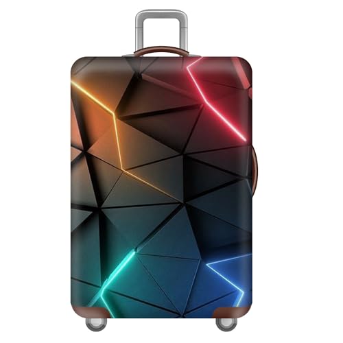 Elastisch KofferhüLle KofferschutzhüLle,Cyberpunk-Stil,Reisekoffer SchutzhüLle Mit ReißVerschluss,Koffer Cover Waschbar GepäCkabdeckung 18-32 Zoll,Kinder,Jungen,MäNner (Linien,S(18-21inch)) von YJSZY