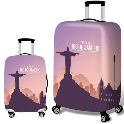 Elastisch Reise KofferhüLle,3D Drucke Luggage Cover,Waschbar Kratzfest KofferschutzhüLle 18-32 Zoll,GepäCk Cover,Reisekoffer HüLle SchutzhüLle,Erwachsene,MäNner,Frauen (Rosa,S(18-21inch)) von YJSZY