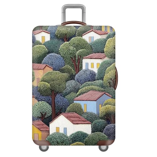 Elastische KofferschutzhüLle Waschbar 18-32 Zoll,öLgemäLde Blume KofferhüLle,Reisekoffer HüLle,GepäCkabdeckung,Universelle SchutzhüLle FüR Koffer,Kinder,MäDchen,Erwachsene (Farbe 4,M(22-24inch)) von YJSZY