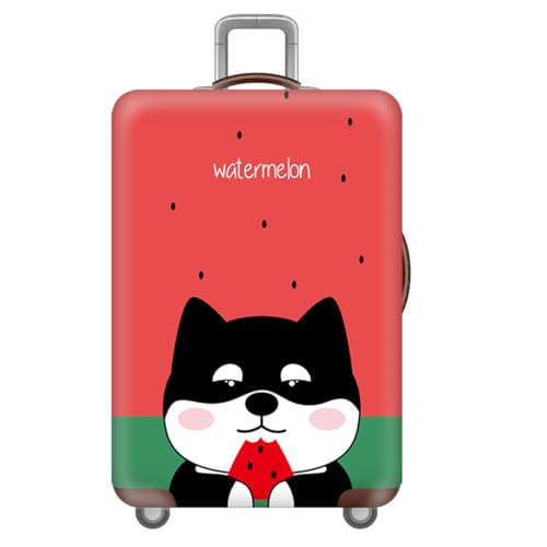 Flamme Tier Druck Einzigartige Kofferabdeckungen,ReisegepäCkhüLle Mit Elastischem,Kratzfestem,Waschbarer Design,Luggage Cover,Staubdichte HüLle,Kinder,Erwachsene (Wassermelone Hund,M(22-24inch)) von YJSZY