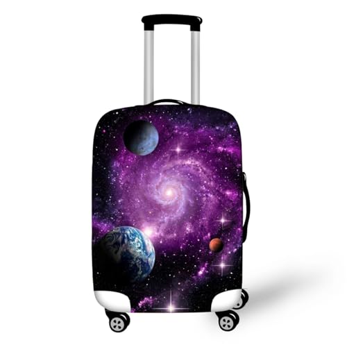 Galaxie Thema Gepäckabdeckung 3D Outer Space Sternennacht Kosmische Planeten Drucke Waschechter Kind Erwachsene Schutzkoffer Cover Reise-Elastischer Spandex Koffer Protector (Farbe 1,L(26-28inch)) von YJSZY