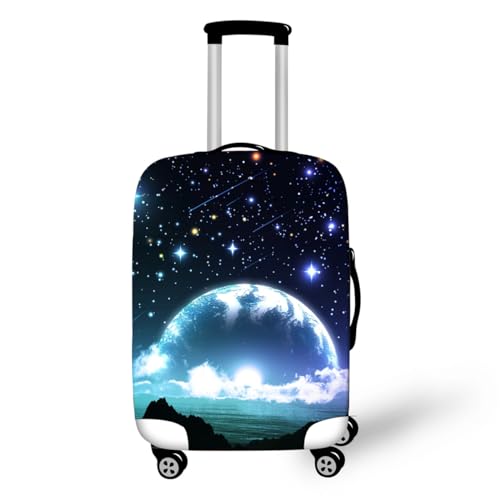 Galaxie Thema Gepäckabdeckung 3D Outer Space Sternennacht Kosmische Planeten Drucke Waschechter Kind Erwachsene Schutzkoffer Cover Reise-Elastischer Spandex Koffer Protector (Farbe 3,M(22-25inch)) von YJSZY