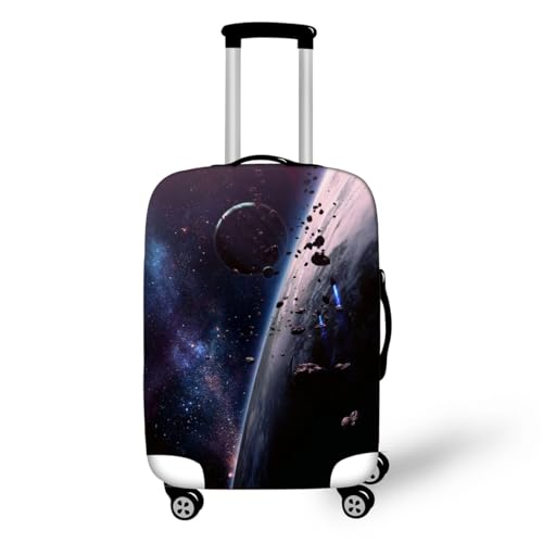 Galaxie Thema Gepäckabdeckung 3D Outer Space Sternennacht Kosmische Planeten Drucke Waschechter Kind Erwachsene Schutzkoffer Cover Reise-Elastischer Spandex Koffer Protector (Farbe 7,L(26-28inch)) von YJSZY