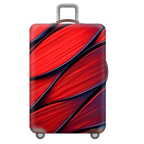 Koffer SchutzhüLle,3D Blumen Tropical Botanical Leaf Print KofferhüLle KofferschutzhüLle,Elastisch KofferschutzhüLle FüR 18-32 Zoll Luggage Cover FüR Erwachsene,Frauen,MäDchen (Rot,XL(29-32inch)) von YJSZY
