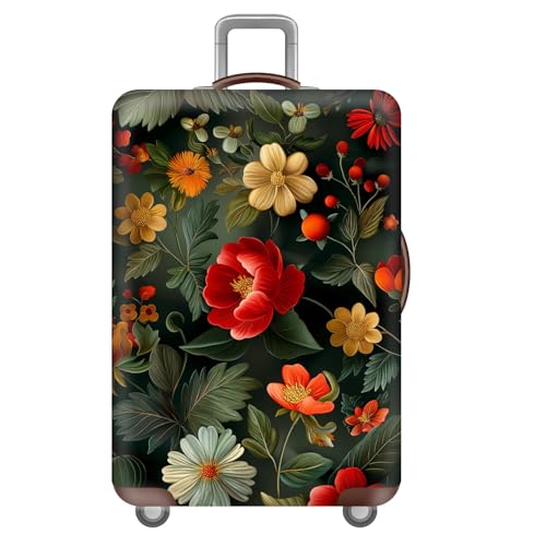 KofferhüLle Elastisch 18-32 Zoll,Reise KofferschutzhüLle,Polyester,Kofferschutz Wiederverwendbar,Reisekoffer HüLle,GepäCk Abdeckung,Luggage Cover,Kinder,Erwachsene (Blumen,L(25-28inch)) von YJSZY