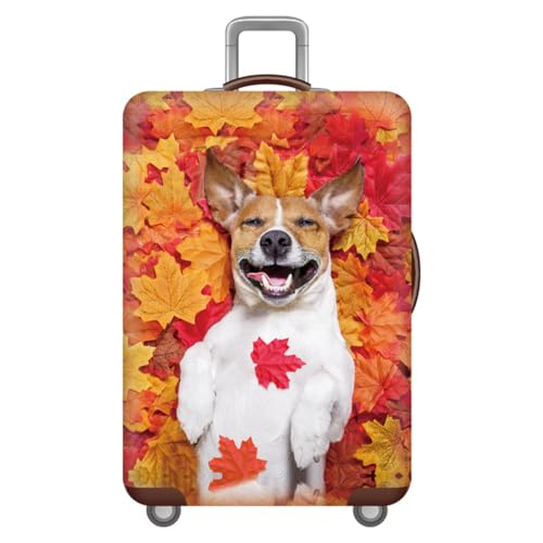 KofferhüLle KofferschutzhüLle,Tier Druck Elastisch Reisekoffer SchutzhüLle Mit ReißVerschluss,Waschbar GepäCkabdeckung 18-32 Zoll Koffer,Luggage Cover,Kinder,Erwachsene (Hund,L(25-28inch)) von YJSZY