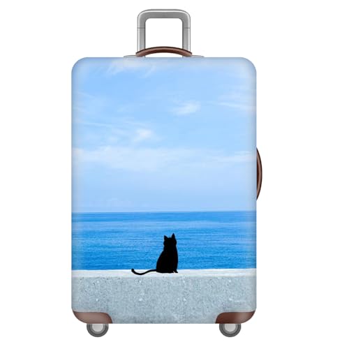 KofferhüLle KofferschutzhüLle,Tier Druck Elastisch Reisekoffer SchutzhüLle Mit ReißVerschluss,Waschbar GepäCkabdeckung 18-32 Zoll Koffer,Luggage Cover,Kinder,Erwachsene (Katze,M(22-24inch)) von YJSZY