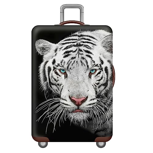 KofferhüLle KofferschutzhüLle,Tier Druck Elastisch Reisekoffer SchutzhüLle Mit ReißVerschluss,Waschbar GepäCkabdeckung 18-32 Zoll Koffer,Luggage Cover,Kinder,Erwachsene (Tiger,S(18-21inch)) von YJSZY