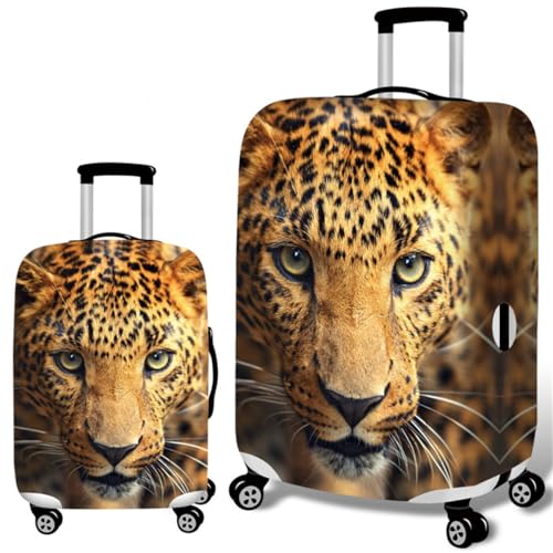 KofferschutzhüLle,3D Tiermotiv Stilvoll Modern Elastisch Kofferbezug,Elastisch Anti-Kratz,KofferhüLle FüR Erwachsene,Teenager,Kinder 18-32-Zoll Suitcase Cover (Leopard,L(25-28inch)) von YJSZY