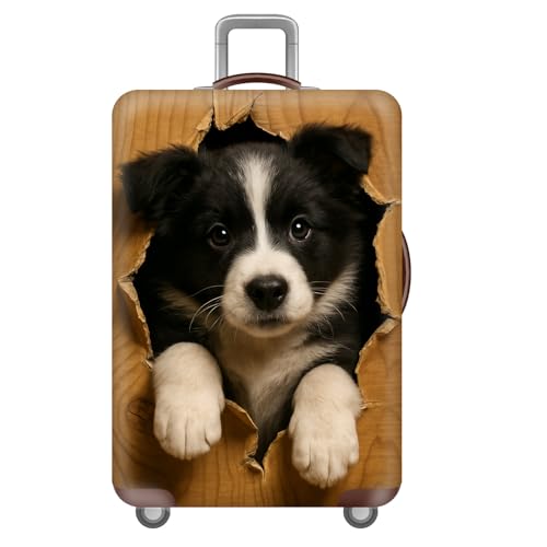 KofferschutzhüLle,Elastische,Kratzfeste Koffer HüLle Mit Tiermotiv,Katze Und Hund Reisen,GeschäFtsreisen,Wiederverwendbar,Waschbar,Luggage Cover FüR Kinder Und Erwachsene (Bunts 6,L(25-28inch)) von YJSZY
