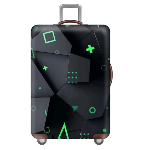 Linien Holzmaserung Elastisch KofferhüLle,KofferschutzhüLle Mit ReißVerschluss,Kratzfest, Staubdicht,KofferhüLlen 18–32 Zoll,Kinder,Jugendliche,Erwachsene,Luggage Cover (Grün,M(22-24inch)) von YJSZY