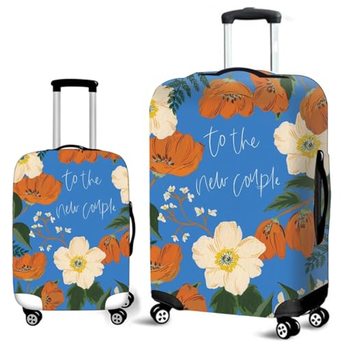 Mädchen Kofferhülle Reise Waschbare Elastische Kofferschutzhülle Staubgeschützt Anti-Kratzer Extra Groß Suiltcase Cover 3D Fantasie Floral Drucken Kinder Kofferschutzbezug (Style 1, L(26-28inch)) von YJSZY