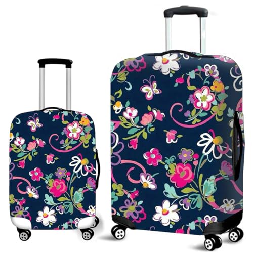 Mädchen Kofferhülle Reise Waschbare Elastische Kofferschutzhülle Staubgeschützt Anti-Kratzer Extra Groß Suiltcase Cover 3D Fantasie Floral Drucken Kinder Kofferschutzbezug (Style 10, L(26-28inch)) von YJSZY