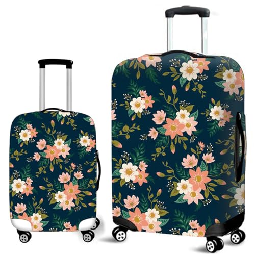 Mädchen Kofferhülle Reise Waschbare Elastische Kofferschutzhülle Staubgeschützt Anti-Kratzer Extra Groß Suiltcase Cover 3D Fantasie Floral Drucken Kinder Kofferschutzbezug (Style 13, L(26-28inch)) von YJSZY