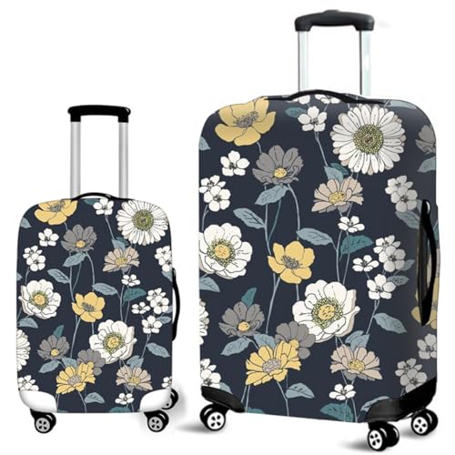 Mädchen Kofferhülle Reise Waschbare Elastische Kofferschutzhülle Staubgeschützt Anti-Kratzer Extra Groß Suiltcase Cover 3D Fantasie Floral Drucken Kinder Kofferschutzbezug (Style 9, L(26-28inch)) von YJSZY