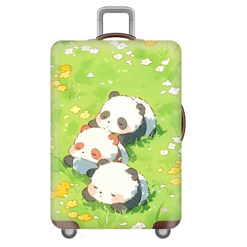 Panda Tier Motiv Elastisch KofferschutzhüLle KofferhüLle,Groß Kratzfest Staubdichte HüLle,Kofferschutz,Suitcase Cover,KofferüBerzug,Luggage Cover FüR 18-32 Zoll,Junge,MäDchen (Grün,S(18-21inch)) von YJSZY