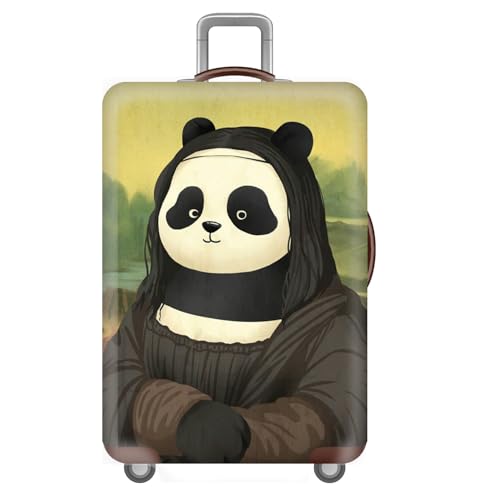 Panda Tier Motiv Elastisch KofferschutzhüLle KofferhüLle,Groß Kratzfest Staubdichte HüLle,Kofferschutz,Suitcase Cover,KofferüBerzug,Luggage Cover FüR 18-32 Zoll,Junge,MäDchen (Schwarz,L(25-28inch)) von YJSZY