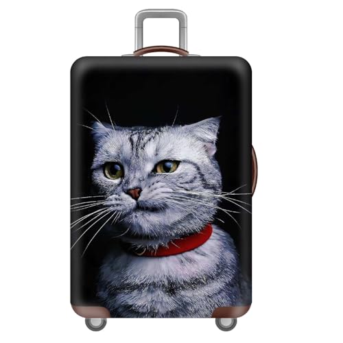 ReisegepäCk-Abdeckung,Sternenhimmel Blumen Katzen Tiere Kofferabdeckung,Waschbar,Elastisch,Luggage Cover for 18-32 Inch GepäCkschutzhüLle,Kinder,Jugendliche,Erwachsene (Katze,M(22-24inch)) von YJSZY