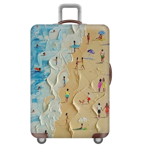 ReisegepäCk-Abdeckung,Sternenhimmel Blumen Katzen Tiere Kofferabdeckung,Waschbar,Elastisch,Luggage Cover for 18-32 Inch GepäCkschutzhüLle,Kinder,Jugendliche,Erwachsene (Strand,S(18-21inch)) von YJSZY
