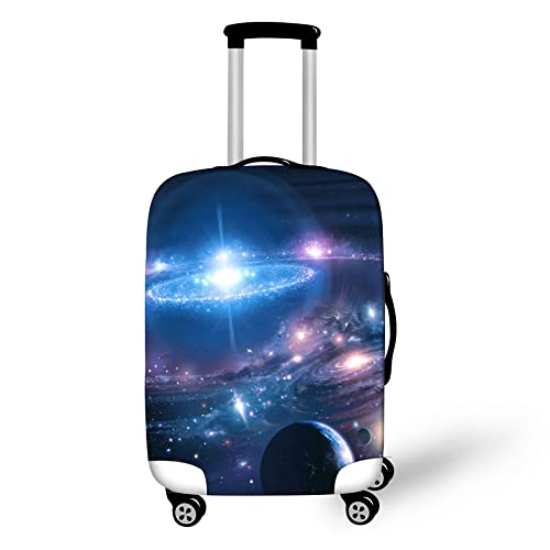 Sternenhimmel Kofferschutzhülle Outer Space Blau Lila Galaxie Muster Suitcase Cover Waschbare Elastische Anti-Kratz-Kofferabdeckung Passend Für 19-32 Zoll Für Kind Erwachsene (Farbe 1,S(19-21inch)) von YJSZY