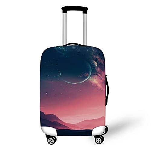 Sternenhimmel Kofferschutzhülle Outer Space Blau Lila Galaxie Muster Suitcase Cover Waschbare Elastische Anti-Kratz-Kofferabdeckung Passend Für 19-32 Zoll Für Kind Erwachsene (Farbe 6,L(26-28inch)) von YJSZY