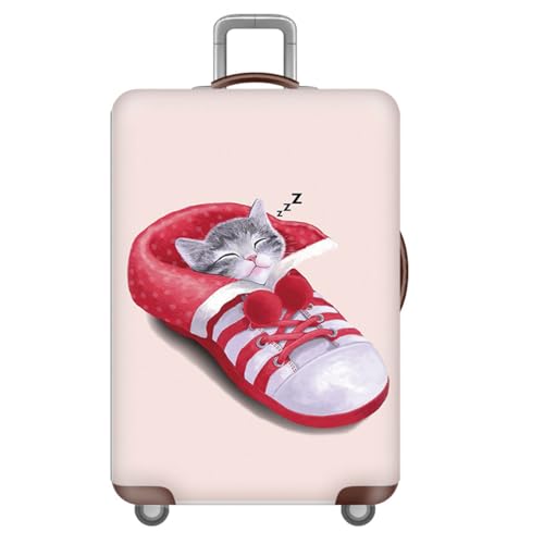 Tropische Pflanzen Sternenhimmel KofferhüLle,Cowboy Tiere Luggage Cover,Kofferschutz Groß,Waschbare,Kratzfeste Und Elastische ReisegepäCkhüLle,Koffer HüLle,Kinder,Erwachsene (Katze,S(18-21inch)) von YJSZY